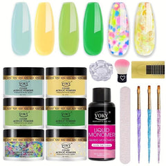 Acrylic Nail Art Kit with Crystal Powder and Nail Brush