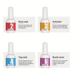 12pcs Dip Powder Nail Kit with Activator and Brush Saver Set