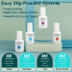 20pcs Nail Dip Powder Starter Kit 16 Green Sharp Colors Spring Summer Collection