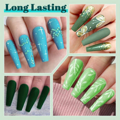 20pcs Nail Dip Powder Starter Kit 16 Green Sharp Colors Spring Summer Collection