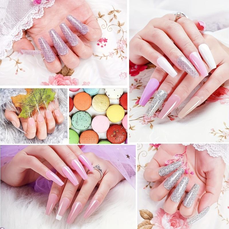 Glitter Dip Powder Nail Kit Pink Starter Set with 12 Colors