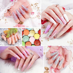 Glitter Dip Powder Nail Kit Pink Starter Set with 12 Colors