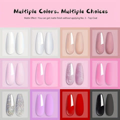 Glitter Dip Powder Nail Kit Pink Starter Set with 12 Colors