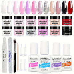 Glitter Dip Powder Nail Kit Pink Starter Set with 12 Colors