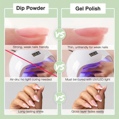 21pcs Dip Nails Powder Starter Kit 12 Colors Dip Nail Kit & Essential Nail Tools