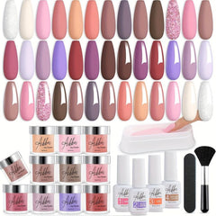 27pcs Dip Powder Nail Kit 20 Colors Dipping System French Manicure DIY Salon