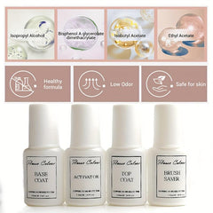 4pcs FlussoColore Dip Powder Liquid Set for Professional Dip Powder Nail