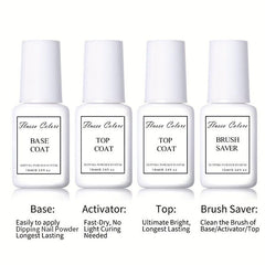 4pcs FlussoColore Dip Powder Liquid Set for Professional Dip Powder Nail