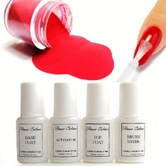 4pcs FlussoColore Dip Powder Liquid Set for Professional Dip Powder Nail