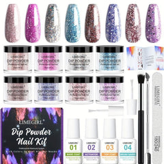 Dip Powder Starter Kit 8 Colors Pink Purple Acrylic Dipping