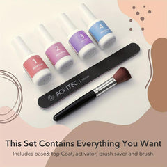 Aokitec 16Pcs Dip Powder Nail Kit Fall Nude Glitter Dipping Powder Starter Set