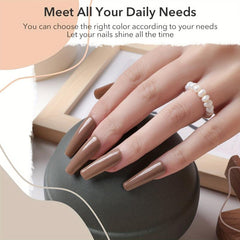 Aokitec 16Pcs Dip Powder Nail Kit Fall Nude Glitter Dipping Powder Starter Set