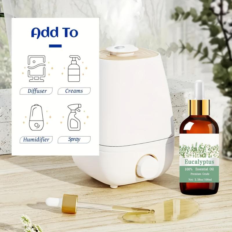 Eucalyptus Essential Oil 3.38oz 100ml 100% Pure & Natural Hair Skin Care Massage