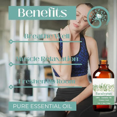 Eucalyptus Essential Oil 3.38oz 100ml 100% Pure & Natural Hair Skin Care Massage