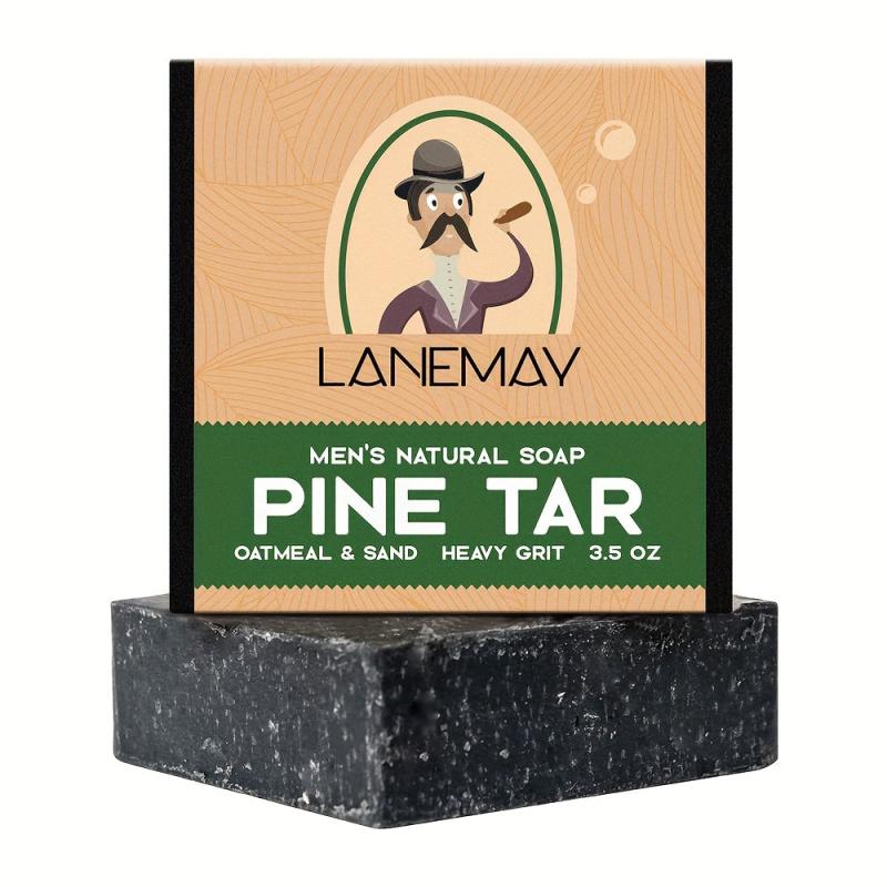 Pine Tar Soap for Men, Deep Cleansing, Moisturizing Body Soap