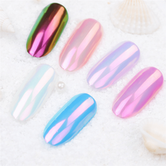 Mermaid Pearl Mirror Magic Mirror Pink Rainbow Neon Glitter Nail Accessories