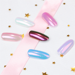 Mermaid Pearl Mirror Magic Mirror Pink Rainbow Neon Glitter Nail Accessories