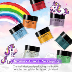 Aokitec Dip Powder Halloween Nail Kit - 8 Colors, Glitter, Acrylic Liquid