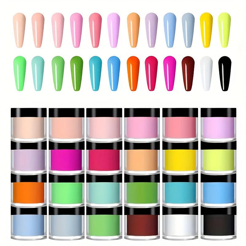 24 Colors Acrylic Nail Powder Set for 3D Manicure Extension