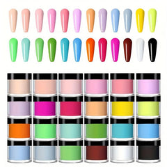 24 Colors Acrylic Nail Powder Set for 3D Manicure Extension