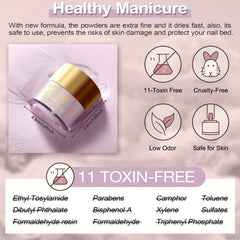 Nail Dip Powder Set 6 Colors Nude Pink Glitter Skin Tone Long Lasting