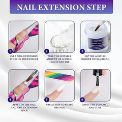 6Pcs Nail Crystal Acrylic Powder And Liquid Monomer Set