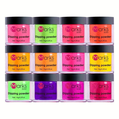 12 Colors Dip Nail Powder Kits Glossy Professional Set For French Nails