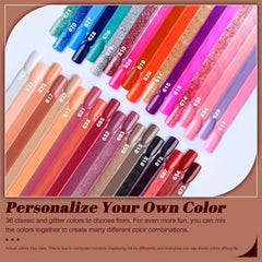 36 Colors Dip Powder Nail Kit Fast Dry Starter Set French Manicure Pedicure Nude