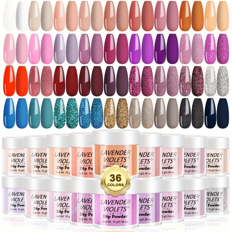 36 Colors Dip Powder Nail Kit Fast Dry Starter Set French Manicure Pedicure Nude
