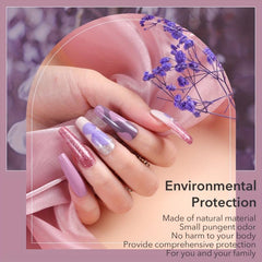 Aokitec 16Pcs Dip Powder Nail Kit Purple Glitter Dipping Powder Starter Set