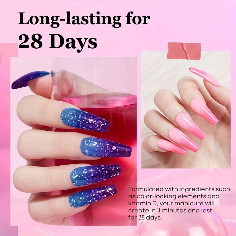Nail Dip Powder Starter Kit Pink Red Glitter
