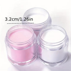 3 Colors Acrylic Nail Powder Set Pink Clear Crystal Powder