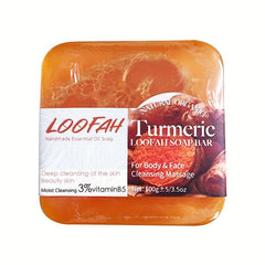 Turmeric Loofah Soap Facial and Body Cleansing Bar