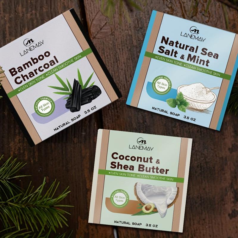 Glowing Skin Soap with Mint Coconut Bamboo Charcoal