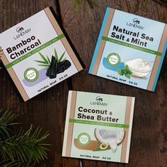 Glowing Skin Soap with Mint Coconut Bamboo Charcoal