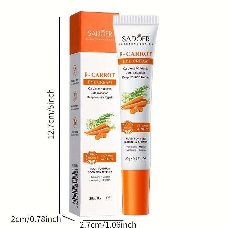 Carrot Eye Cream 20g Moisturizes Hydrates Fades Wrinkles Travel Home Use