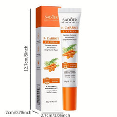Carrot Eye Cream 20g Moisturizes Hydrates Fades Wrinkles Travel Home Use