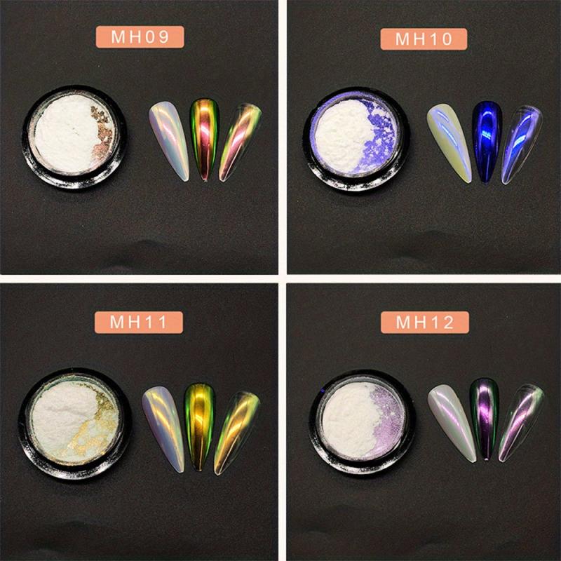 Mermaid Pearl Pigment Powder for Nail Art - 4pcs Set