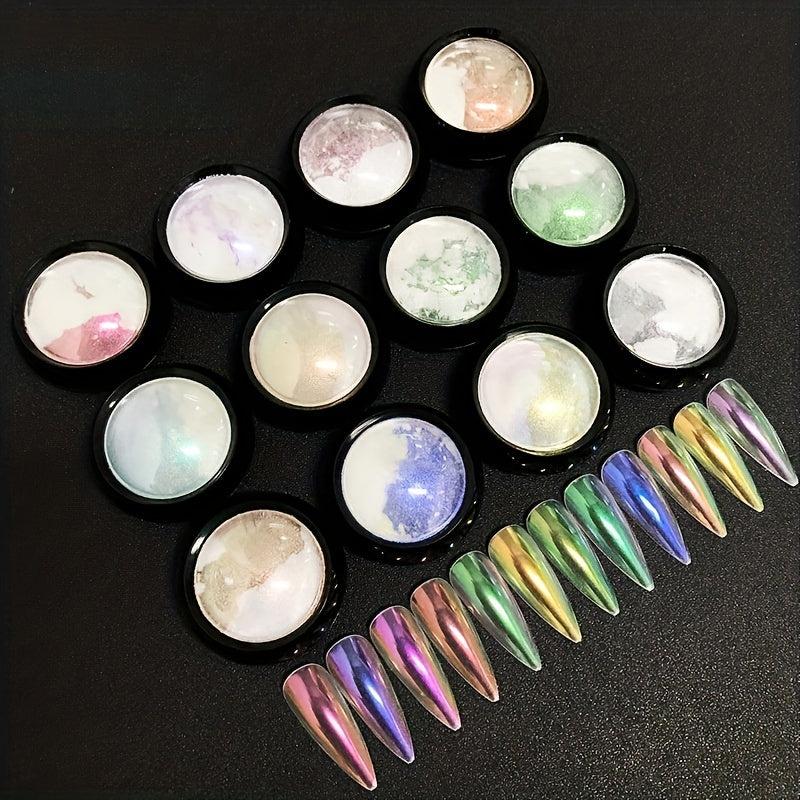 Mermaid Pearl Pigment Powder for Nail Art - 4pcs Set