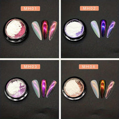 Mermaid Pearl Pigment Powder for Nail Art - 4pcs Set