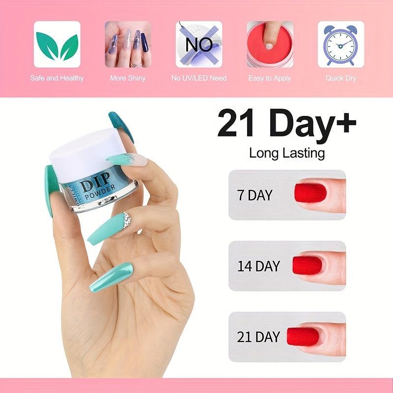 6 Colors Dip Powder Nail Kit Starter French Nail Art Manicure DIY Salon