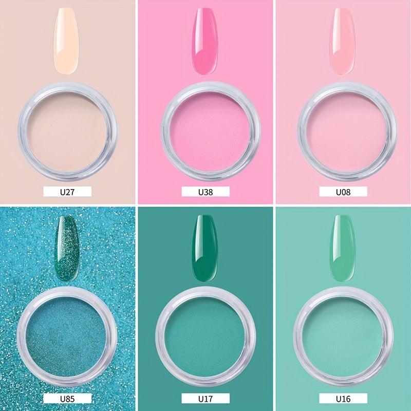 6 Colors Dip Powder Nail Kit Starter French Nail Art Manicure DIY Salon