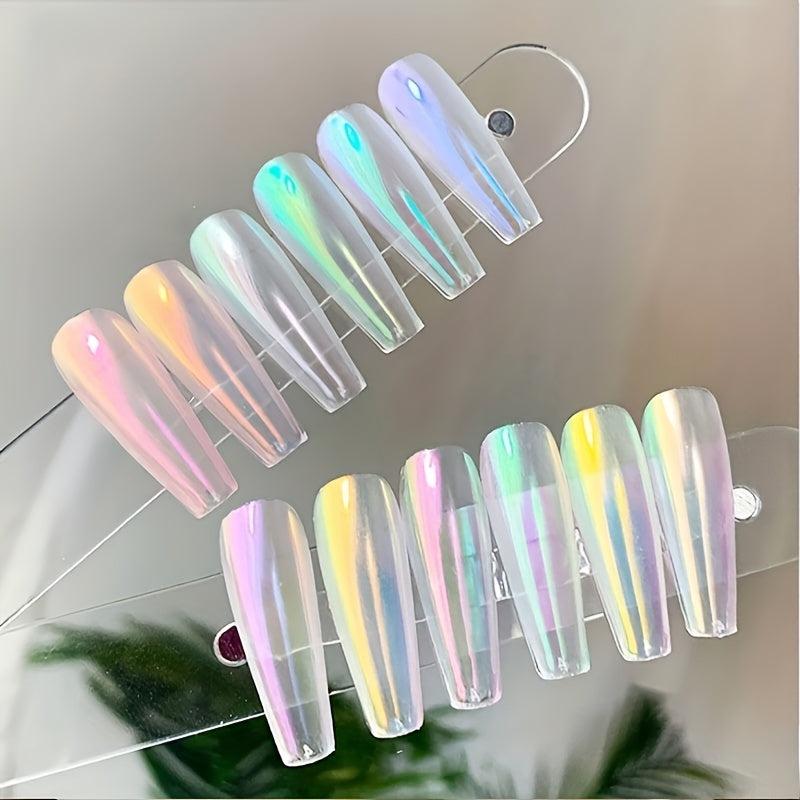 6pcs Jelly Neon Rainbow Holographic Chameleon Powder