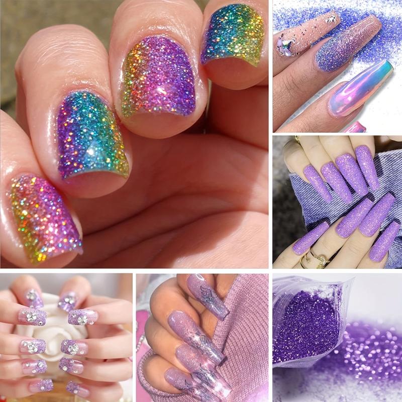 22 Colors Nail Glitter Powder Shining Sugar Effect Glitter Dust Sand Powder