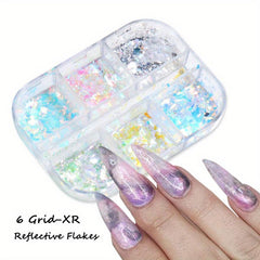 Opal Nail Art Glitter Flakes Powder Aurora Iridescent Pigment