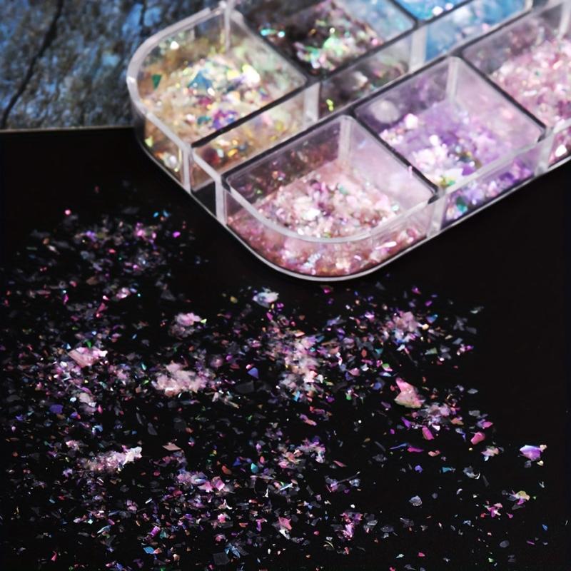 Opal Nail Art Glitter Flakes Powder Aurora Iridescent Pigment