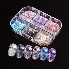 Opal Nail Art Glitter Flakes Powder Aurora Iridescent Pigment