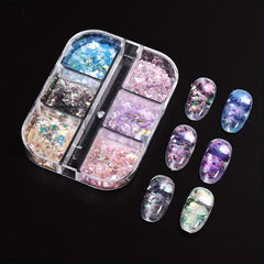 Opal Nail Art Glitter Flakes Powder Aurora Iridescent Pigment