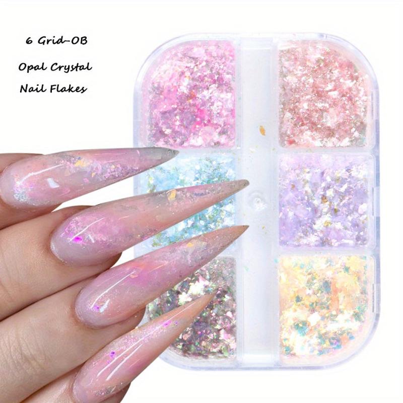 Opal Nail Art Glitter Flakes Powder Aurora Iridescent Pigment