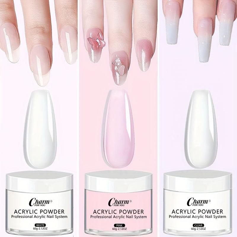 60g Acrylic Nail Powder for 3D Nail Manicure Extension - Clear Pink
